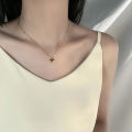 Stainless Steel Gold Color Love Heart Necklace for Women Letter Heart Pendant Necklace Simple Elegant Clavicle Chain Jewelry. 