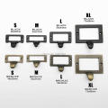 Pull tab frame put cabinet drawer label black decorative furniture heavy duty antique brass 2pcs small hand file name card holder.