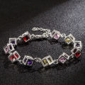 AliExpress 12 Pieces Rubik's Cube Bracelet Silver-Plated Checkered White Diamond Colored Diamond Bracelet Foreign Trade Wholesale. 