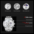 OLEVS Watch For Men Waterproof Original 2024 New Multifunctional Digital Calendar Dial Fashion Stainless Steel FlyWheel Chronograph Luminous Casual Men's Watch 2900. 
