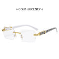 Rimless Marble Sunglasses Women Men  Fashion Ocean Gradient Square Sun Glasses Blue Pink Sunglass UV400. 