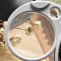 Double Lens LED Magnifying Glass Folding Keychain Handheld Illuminated Magnifies Pocket Size Lens Size (8x37mm, 20x12mm).
