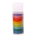 10 Rolls Rainbow Washi Tape DIY Kids Stickers Masking Paper Set Solid Colored Painters Tape Students School Stationery Supplies.