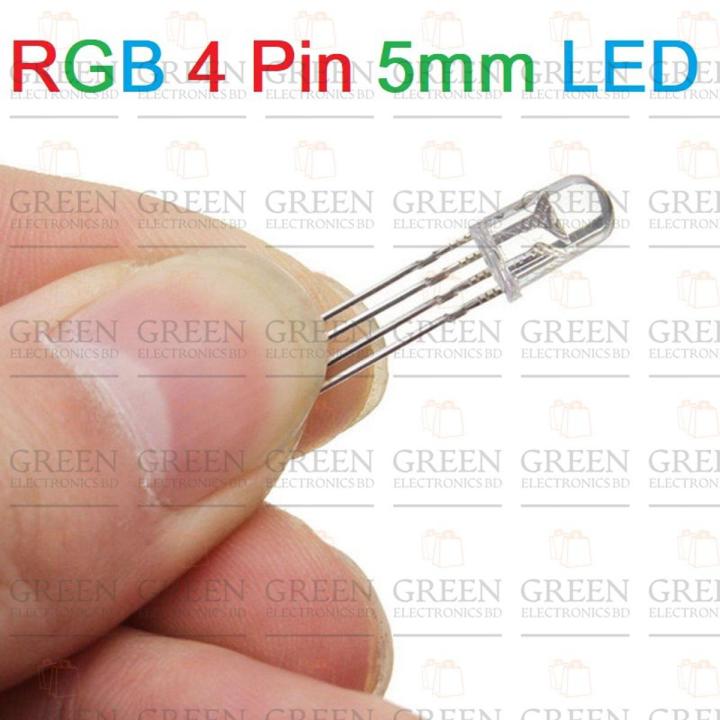 Rgb Led Diode Rectangular 5Pcs RGB LED Light Supper Bright Clear Transparent 4 Pin 5mm RGB LED ...