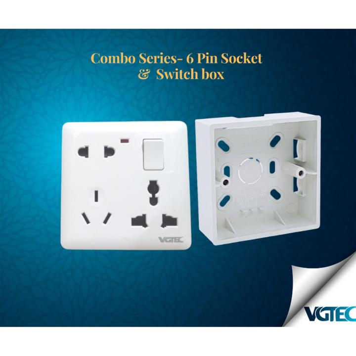 Combo- 6 Pin MF Socket with Switch & Switch Box