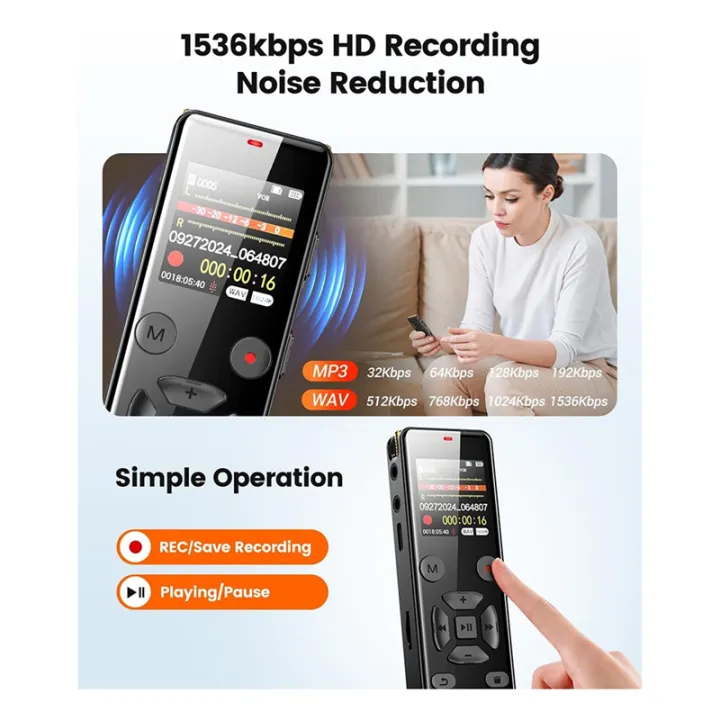 72GB%20Digital%20Voice%20Activated%20Recorder%20with%20Playback,%20Audio%20Recorder%20Device%20with%20Wireless%20Microphone,Noise%20Reduction%20-%20Image%203