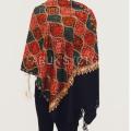 Kashmir Poshmina Shawl Hand Knitted Soft Warm Throw in Natural Colors 22 X 70 Inches.