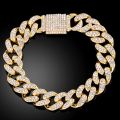 Iced Out Hip Hop Cuban Link Chain Bracelets for Men Women High-Quality Bling AAAA+Rhinestone Paved Miami Bracelets Men's Jewelry. 