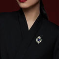 Brooch luxury sense of luxury, vintage court, Chinese style, zodiac, auspicious dragon, crystal collar pin, accessories, suits, corsage, pins.