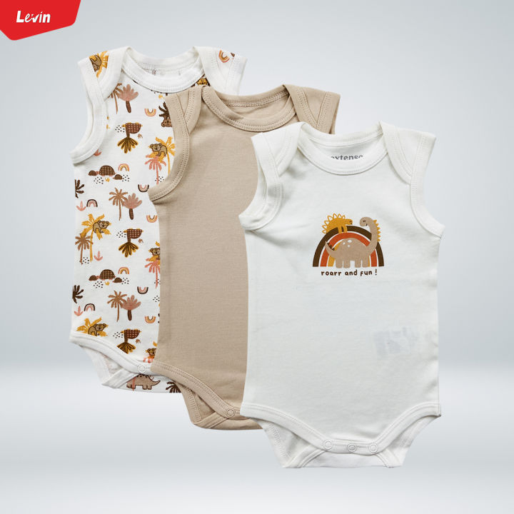 Infant and Toddler Baby Sleeveless Cotton Romper Bodysuit From Levin