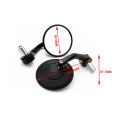 LI Universal Motorcycle Rearview Mirrors 360° Rotation Folding Bar End Side Mirrors For Street Bike Scooters.