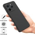 Xiaomi Redmi Note 14 4G Silicone Matte Flexible Soft Phone Case - Black - Phone Back Cover.