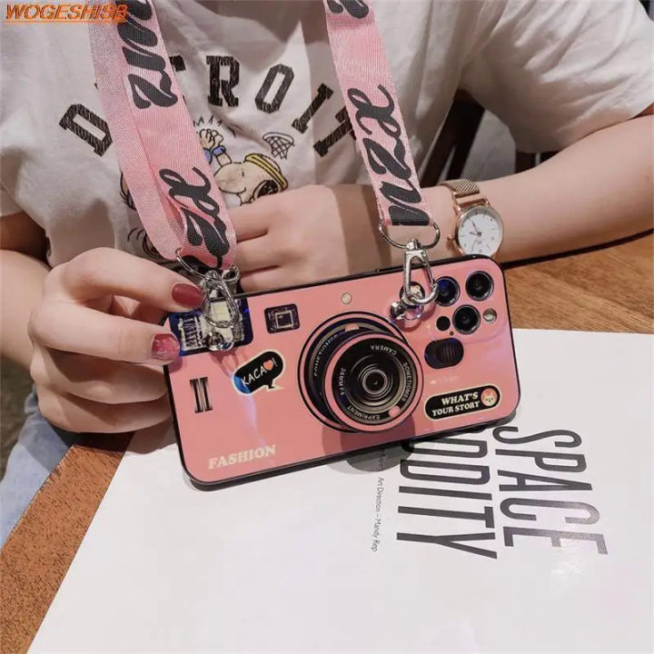 【Emotion HENG】Vintage Camera case for Samsung Galaxy a02s a03s A01 A03 core A12 A22 A32 A42 a52s A72 A82 A13 A33 A53 A73 op Holder soft cover