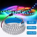 WS2812B WS2812 100CM RGB 144 LED 5050 SMD Light Strip Built-In IC Individual Addressable KTV Hotel Bar Home DIY DC 5V -. 