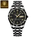 Poedagar PO615 Black Stainless Steel Analog Wrist Watch For Men - Time lovers.
