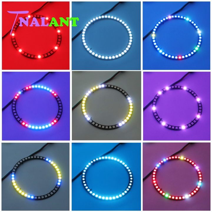 WS2812B%20Led%20Pixel%20Ring%20Individul%20AddressabIe%20Ring%205050%20RGB%20WS2812%20IC%20BuiIt-in%20Led%20ModuIe%20With%20USB/DC%20Wire%20And%20SP110E%20Controller-16%20Leds%20Ring%20Kits-White%20PCB--%20-%20Image%207