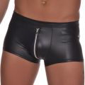【No-Questions-Asked Refund】 Mens Soft Underwear Faux Leather Zipper Boxers Underpants Male Comfortable Thin Fashion Briefs.