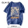 Senma Group BrandGLMFashion Cotton Short-Sleeved Men's Youth Spring and Summer Loose plus Size Trend GrayTT-shirt. 