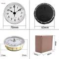 Mini Clock Insert Round Clock Fit-up Simple Design Rubber Front with Arabic Numeral.