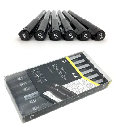 Superior%20Fineliner%20Pen%20Set%206%20Pcs%20Sizes%20005,%2001,%2003,%2005,%2008%20&%20BR%20for%20Drawing%20&%20Sketching%20-%20Image%205