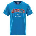 Brooklyn 1898 New York City Letter Prints T Shirt Men Creativity Tee Clothes T-Shirts Loose Summer Tshirt Cotton Breathable Tops. 