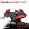 4 in 1 Bicycle USB Rechargeable Led Bicycle Light with Horn and Mobile Holder With PowerBank.