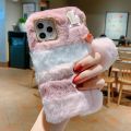 Luxury Love Pendant Phone Case For iPhone 15 Pro Max 14 13 12 11 X XS XR 8 7 6 6S Plus SE 2020 Cute Warm Winter Plush Fur Covers.