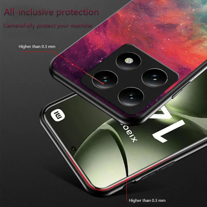 Biruiqu%20For%20Xiaomi%20Mi%2014T%20Pro%20Shockproof%20Starry%20Colorful%20Tempered%20Glass%20Back%20Soft%20Silicone%20Edge%20Case%20Cover%20-%20Image%205