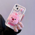 Phone Case For Oppo A16 A17 A53 A55 A18 A38 A76 A74 A12 A54s A1k A77 A95 A3s A5s A16s A31 A52 A16K A96 A17k A9 A16E A77s Casing Cute Pink 3D Plushie Doll Loopy Cartoon Korean Silicone Fashion Cover Soft Shockproof Couple. 