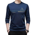 Naby blue full sleeve cotton T shirt for men - T Shirt  - T Sirt. 