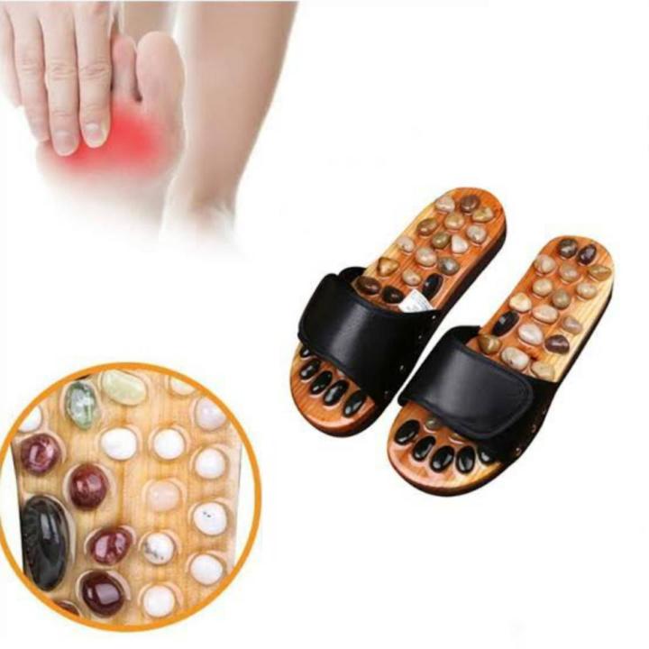 Acupressure Massage Slippers Reflexology Sandals with Natural Stone Therapeutic for Foot Massage