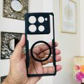 Shock Proof Clear Protective Back Case for Infinix Note 40 Pro/40s/Note 40 4G- AirEDGE Technology | 360 Degree Camera Protection | Transparent Hybrid Back Case Mobile Cover - Black.