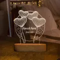 Custom Heart Shaped Balloon Night Light with Engraved Name or Message 3D Illusion Infinity Love Light For Couples Bedroom Deco. 