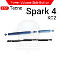 Compatible with Tecno Spark 4 KC2 KC8 External Side Buttons Power On Off + Volume Control Button Outside Side Keys. 