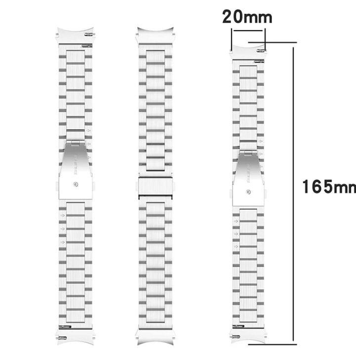 Samsung%20Galaxy%20Watch%207%206%205%204%20(20%20mm)%20Stainless%20Steel%20Strap%20Metal%20Bracelet%20with%20Curved%20End%20No%20Gaps%20Adapter%20-%20Image%205