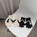 Full Finger Winter Gloves Black And White Mittens Creative Couple Gloves Funny Big Eye Mittens Couple Mittens Hand-holding Gloves.