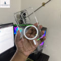 Xiaomi Redmi Note 13 5G Berlia Transparent Magnatic Magsafe Anti Yellow Clear Protective Phone Case Back Cover. 