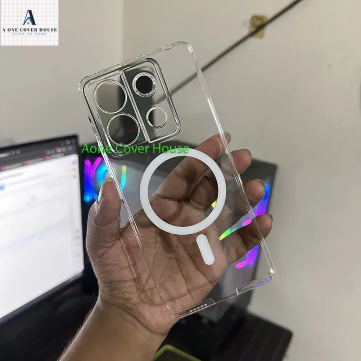 Xiaomi%20Redmi%20Note%2013%205G%20Berlia%20Transparent%20Magnatic%20Magsafe%20Anti%20Yellow%20Clear%20Protective%20Phone%20Case%20Back%20Cover%20-%20Image%204