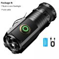 3*T20 Outdoor Strong Light Torch Portable Mini Three Eye Flashlight Type-C Charging Flashlights Cap Clip Lamp for Fishing Bike Accessories. 