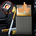 Small Cigarete Case Lighter Integrated USB Rechargeable Windproof Lighter Creative Split Cigarete Lighter Men's Gadget.