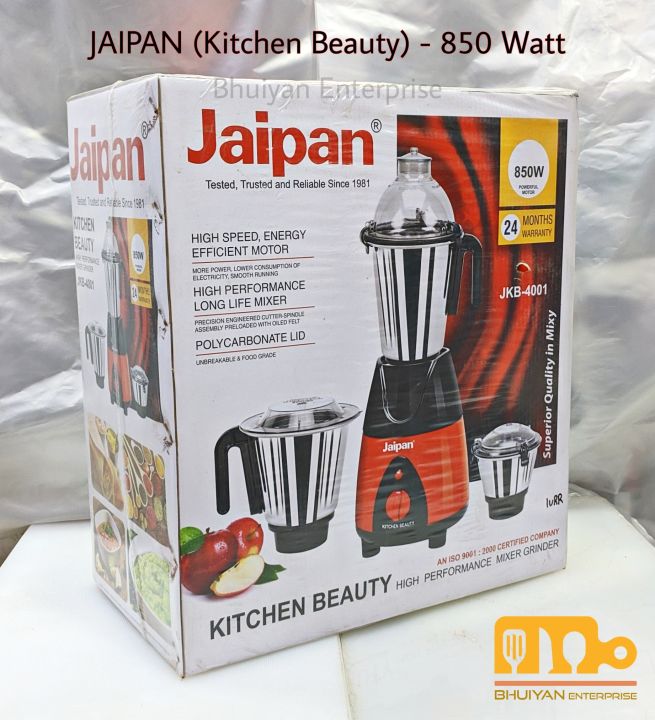 Jaipan Kitchen Beauty Mixer Grinder (Red/Black) - 850 Watt