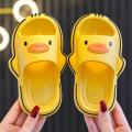 Summer Aged 2-10 Children Slippers Kids Cartoon Duckling Beach Sandal Boys Girls Flip Flops Soft Non-Slip Bathroom Home Shoes. 