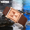 Skmei Luxury Business Affairs Men Quartz Wristwatches Comfortable Leather Watchbands Watch For Men Fashion Waterproof 9256. 