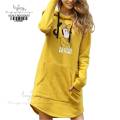 Hoodies Women Sweatshirt Dress Solid Autumn Winter Warm Loose Oversized Hoodie Female Pullover Long Length. 