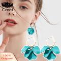 Carat Elegant Rose Petal Dangle Earrings Stunning Rose Petal Drop Earrings Long Exaggerated Dangle Earrings in Bright Colors Fashion Jewelry for Trendy Rose Petal Jewelry. 