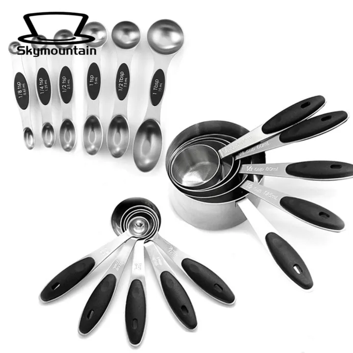 Skymountain Measuring Mugs Clean Easily Sugar Spice Essentials Metal Measuring Spoons Cups Set
