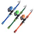 Kids Fishing Pole Set Telescopic Fishing Rod and Spinning Reel Combo Children Child Fishing Rod Baits Hooks for Saltwater Travel.