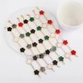 ALINFA Luxury Large Five-leaf Flower Four-leaf Clover Bracelet Gold Silver Bracelet Natural Stone Shell Bracelet Charm Bracelet.