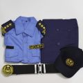 Security Guard Uniform Full Set - security Guard dress cotton- Guard Sky Blue shirt Pant dress full set including Belt-Cap- Bach-Epaulet -logo. 