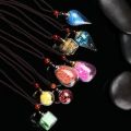 New Glaze Vial Necklace Openable Water Drop Heart Shape Perfume Bottle Pendant Steel Chain Necklace Oil Diffuser Vial Jewelry.